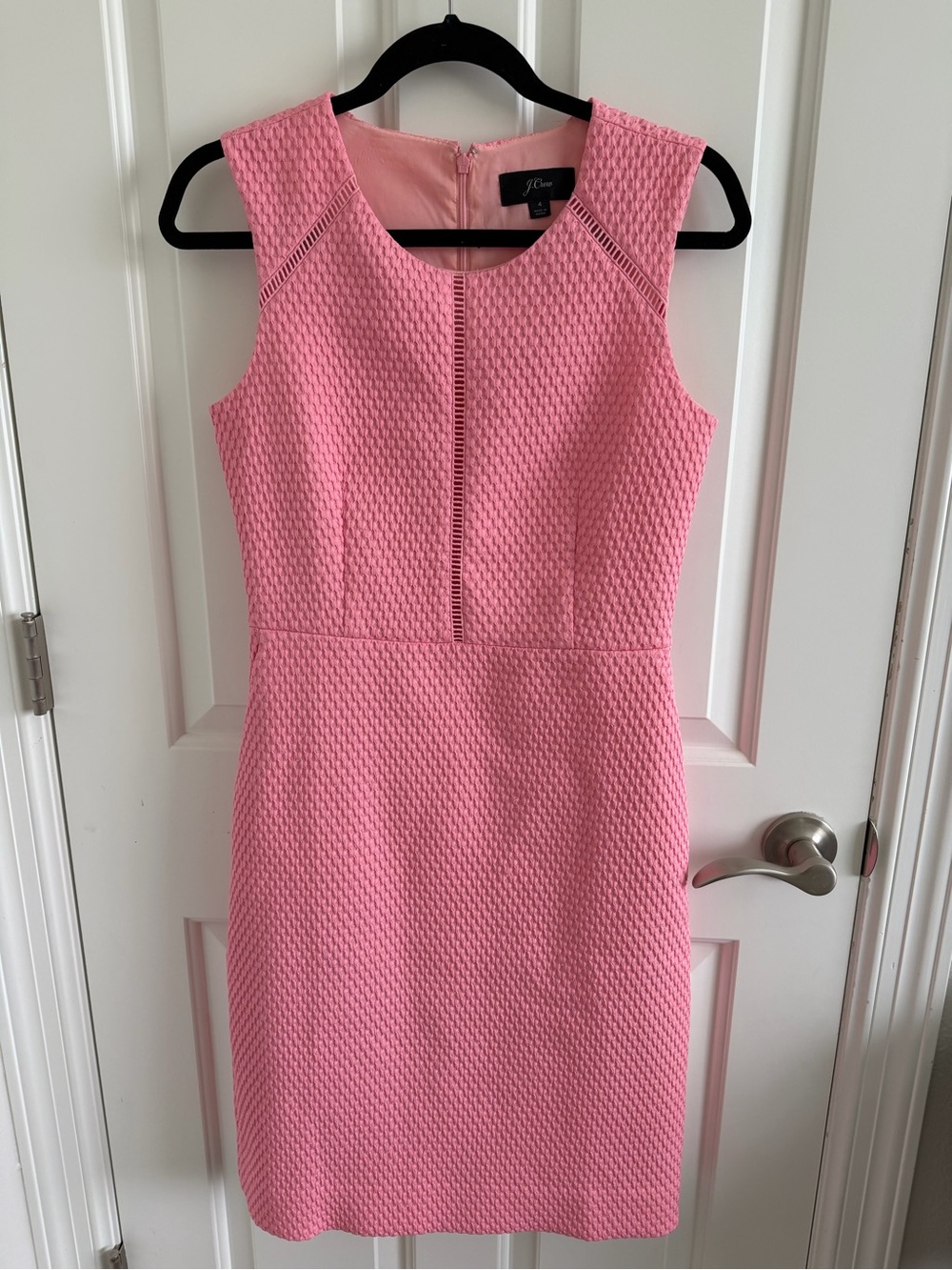 J. Crew Portfolio Pink Textured Sleeveless Sheath Dress